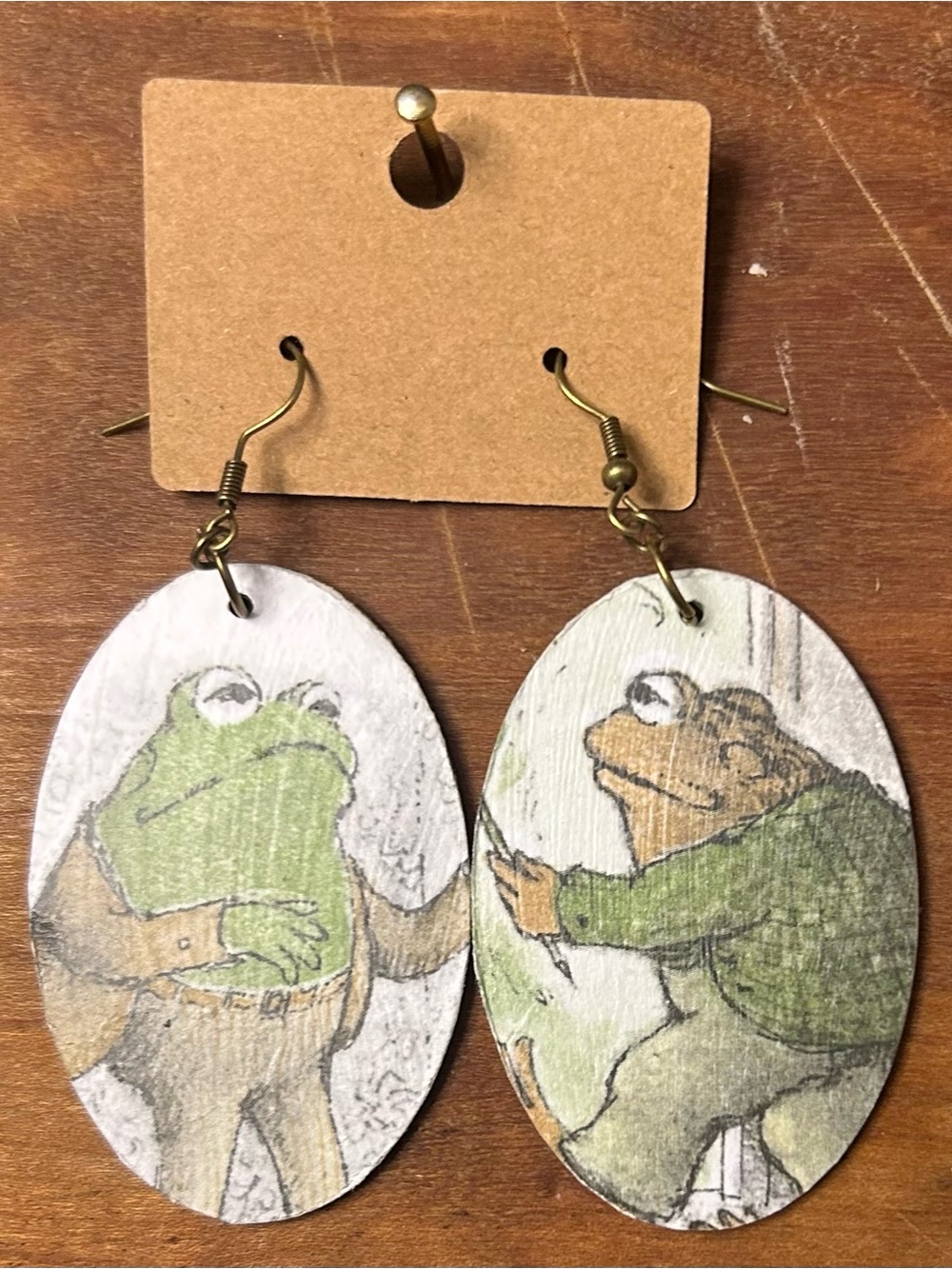 Upcycled Frog and Toad Drop Earrings
